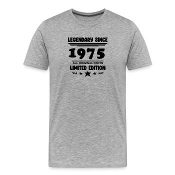 1975 - Born 1975 - Year of construction 1975 - Men's Premium Organic T-Shirt - heather grey - Front - Damien (186cm)