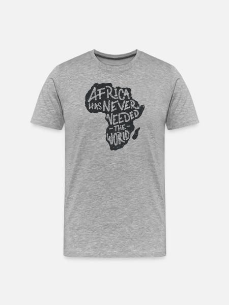 Africa Map Hand Lettering - Men's Premium Organic T-Shirt - heather grey