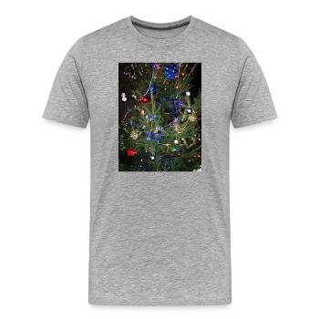 sapin decoré - T-shirt bio Premium Homme - gris chiné - Devant - Damien (186cm)