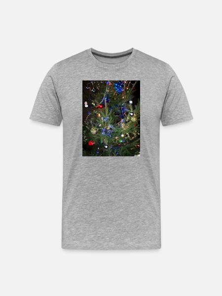 sapin decoré - T-shirt bio Premium Homme - gris chiné
