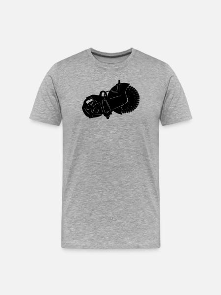 machine à scier la pierre - T-shirt bio Premium Homme - gris chiné