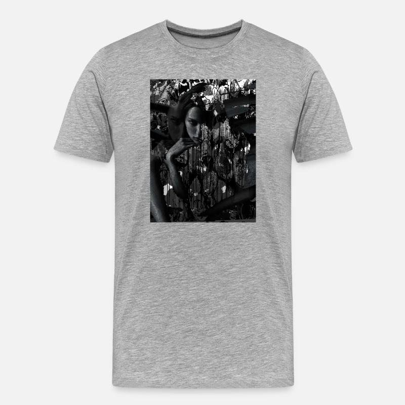 Ich sehe dich - Männer Premium Bio T-Shirt - Grau meliert