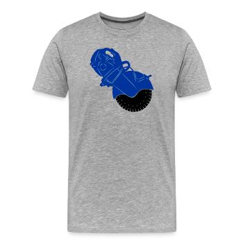 Scie à pavé ou machine à scier la pierre - T-shirt bio Premium Homme - gris chiné - Devant - Damien (186cm)