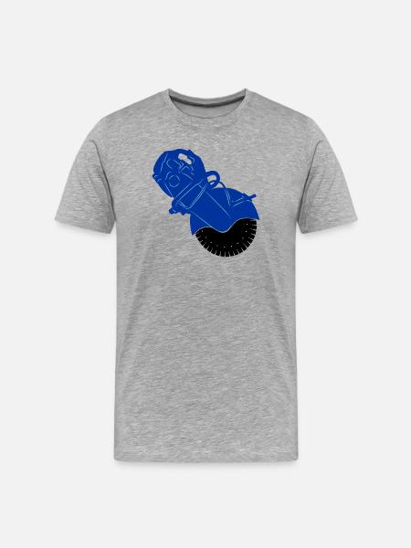 Pflastersteinsäge oder Steinsägemaschine - Männer Premium Bio T-Shirt - Grau meliert