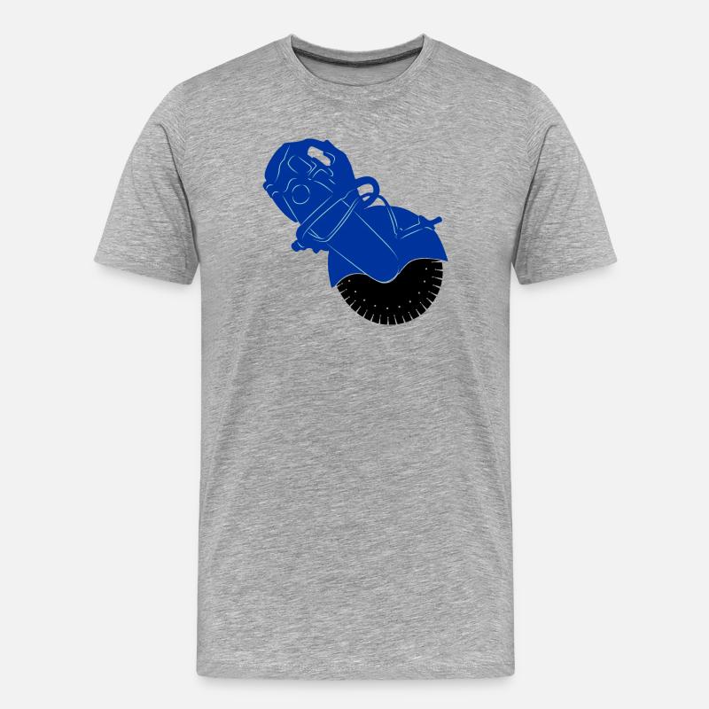 Pflastersteinsäge oder Steinsägemaschine - Männer Premium Bio T-Shirt - Grau meliert