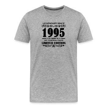 1995 - Born 1995 - Year of construction 1995 - Men's Premium Organic T-Shirt - heather grey - Front - Damien (186cm)