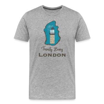 London, Trinity Buoy Lighthouse, Pixel Art - Men's Premium Organic T-Shirt - heather grey - Front - Damien (186cm)