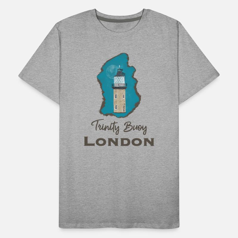 Londres, Trinity Buoy Lighthouse, Pixel Art T-shirt bio Premium Homme