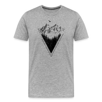 Mountain - Men's Premium Organic T-Shirt - heather grey - Front - Damien (186cm)