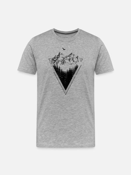 Mountain - Men's Premium Organic T-Shirt - heather grey