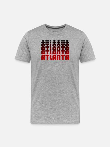 Atlanta Neon Typo Grid - Men's Premium Organic T-Shirt - heather grey