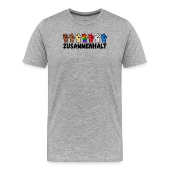 Droit Homosexuel LGBT Disant Relation Homo - T-shirt bio Premium Homme - gris chiné - Devant - Damien (186cm)