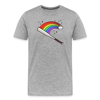 Rainbow Flag Rights Gay Lgbt Lesbians - Men's Premium Organic T-Shirt - heather grey - Front - Damien (186cm)