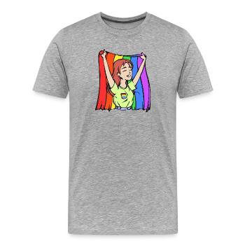Gleichberechtigung Lgbt Regenbogenfahne Homo - Männer Premium Bio T-Shirt - Grau meliert - Vorne - Damien (186cm)