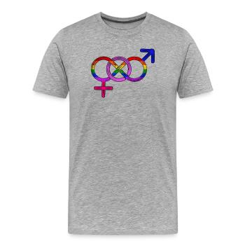 Gay Lesbian LGBT Relationship Human Rights - Men's Premium Organic T-Shirt - heather grey - Front - Damien (186cm)
