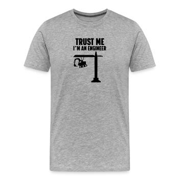 Ingenieur Maschinenbau Baustelle Bauingenieur - Männer Premium Bio T-Shirt - Grau meliert - Vorne - Damien (186cm)
