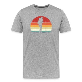 Horizon Silhouette Duo - Men's Premium Organic T-Shirt - heather grey - Front - Damien (186cm)