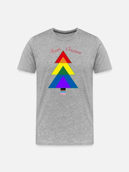 Christmas tree- Pride tree LGBTQ+ - Men's Premium Organic T-Shirt - heather grey