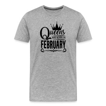 Month of birth February - Men's Premium Organic T-Shirt - heather grey - Front - Damien (186cm)