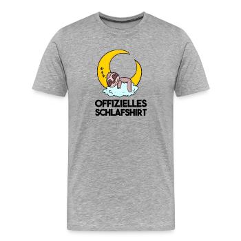 Schlaf Müde Schlafen Faultier - Männer Premium Bio T-Shirt - Grau meliert - Vorne - Damien (186cm)