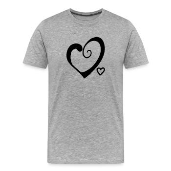 Cœurs de cœur - T-shirt bio Premium Homme - gris chiné - Devant - Damien (186cm)