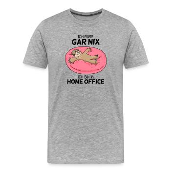 Home Office - Männer Premium Bio T-Shirt - Grau meliert - Vorne - Damien (186cm)