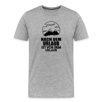 Urlaub - Männer Premium Bio T-Shirt - Grau meliert - Vorne - Damien (186cm)