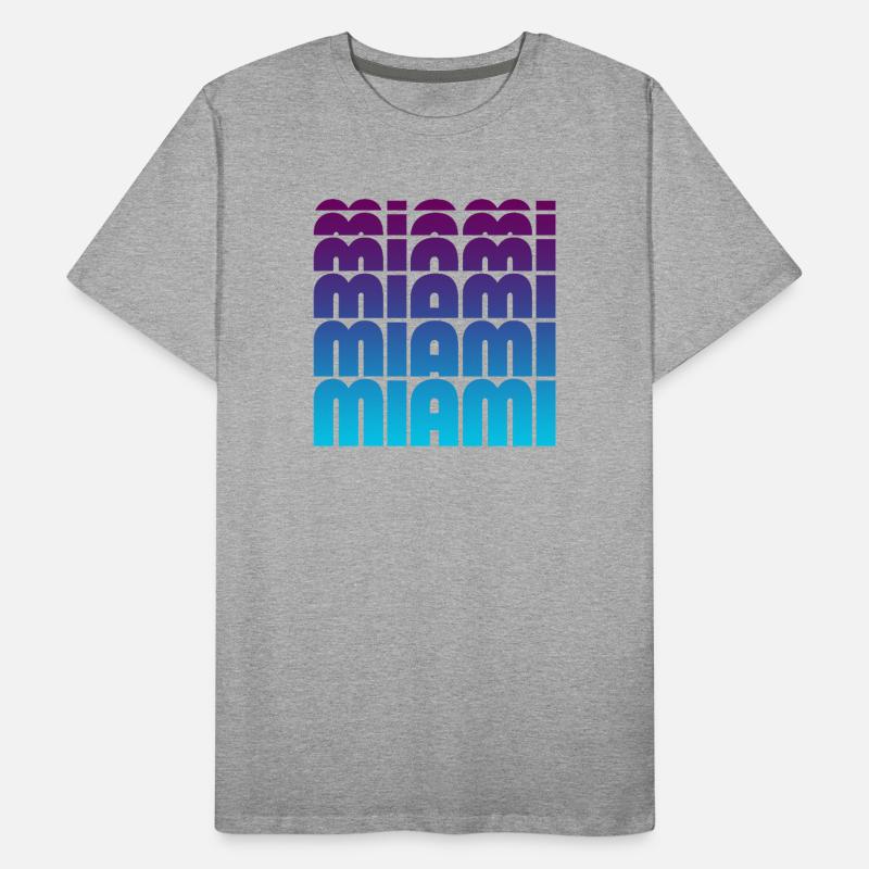 Miami Grid Gradient Männer Premium Bio T-Shirt