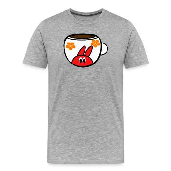 coffee time - T-shirt bio Premium Homme - gris chiné - Devant - Damien (186cm)
