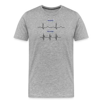 Normales EKG vs. Design-EKG - Männer Premium Bio T-Shirt - Grau meliert - Vorne - Damien (186cm)