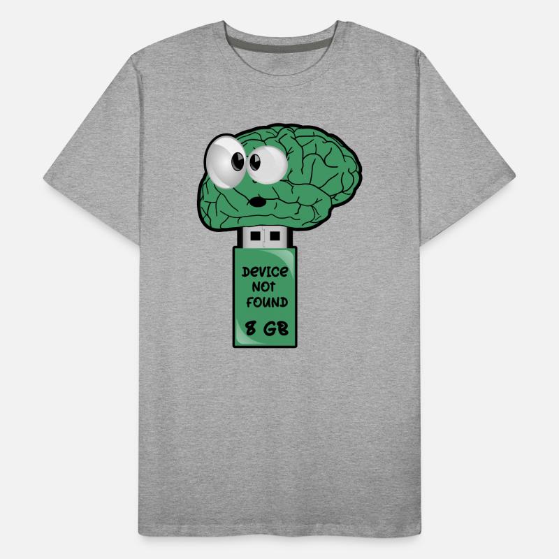 Gehirn USB Stick Männer Premium Bio T-Shirt