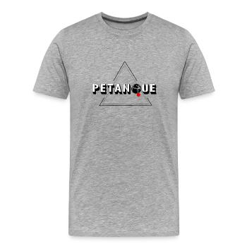 Petanque - Männer Premium Bio T-Shirt - Grau meliert - Vorne - Damien (186cm)