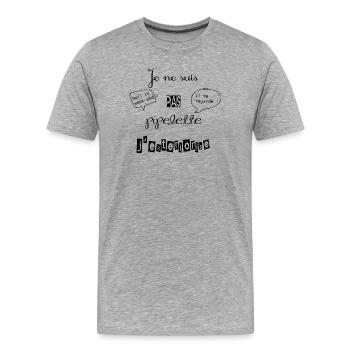 J'exteriorise - T-shirt bio Premium Homme - gris chiné - Devant - Damien (186cm)