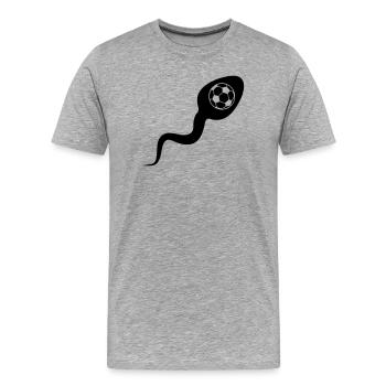 Sperma Sperma Fußball - Männer Premium Bio T-Shirt - Grau meliert - Vorne - Damien (186cm)