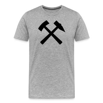 Enseigne du mineur Mallet fer Erzgebirge - T-shirt bio Premium Homme - gris chiné - Devant - Damien (186cm)