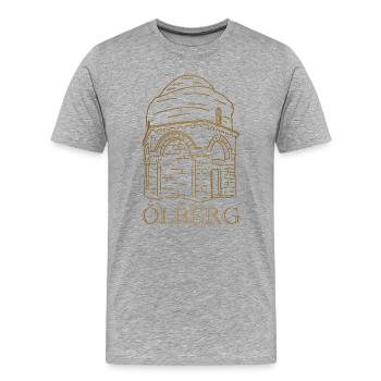 Jérusalem, Chapelle de l’Ascension sur le Mont des Oliviers - T-shirt bio Premium Homme - gris chiné - Devant - Damien (186cm)