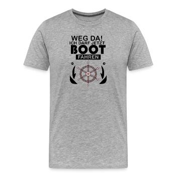 Bootsführerschein Motorboot Geschenk - Männer Premium Bio T-Shirt - Grau meliert - Vorne - Damien (186cm)