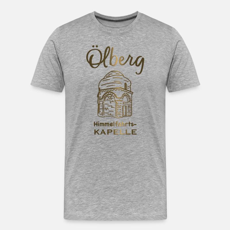 Jerusalem, Himmelfahrtskapelle, Israel - Männer Premium Bio T-Shirt - Grau meliert