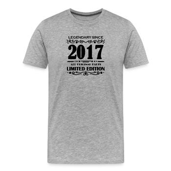 2017 - Year of construction 2017 - Vintage 2017 - Men's Premium Organic T-Shirt - heather grey - Front - Damien (186cm)
