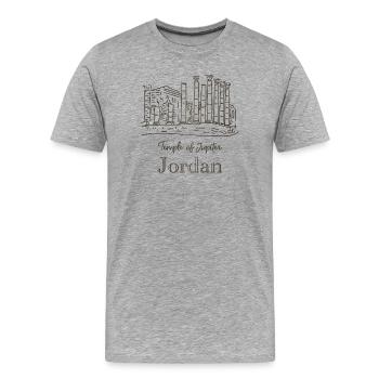 Jordanie, Jerash, Temple de Jupiter - T-shirt bio Premium Homme - gris chiné - Devant - Damien (186cm)