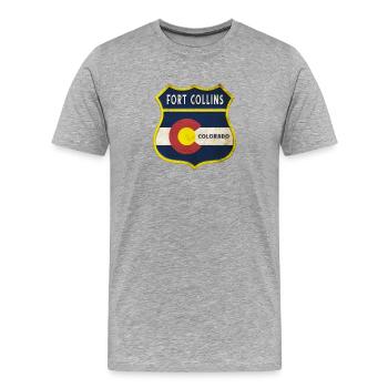 Fort Collins Colorado Wappen Design - Männer Premium Bio T-Shirt - Grau meliert - Vorne - Damien (186cm)