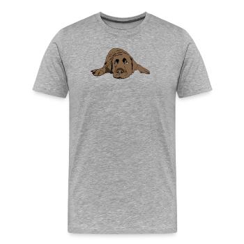 Labrador - Men's Premium Organic T-Shirt - heather grey - Front - Damien (186cm)