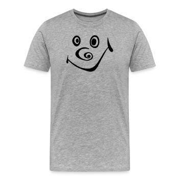 Sourire - T-shirt bio Premium Homme - gris chiné - Devant - Damien (186cm)