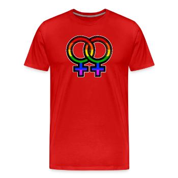 Mariage homosexuel Fierté arc-en-ciel LGBT - T-shirt bio Premium Homme - rouge - Devant - Damien (186cm)