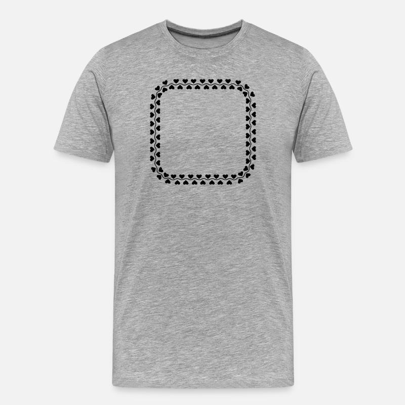 Rahmenherz-Logo - Männer Premium Bio T-Shirt - Grau meliert