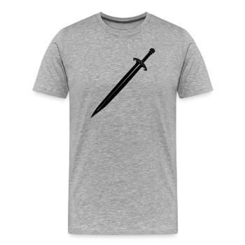 Épée de chevalier - T-shirt bio Premium Homme - gris chiné - Devant - Damien (186cm)