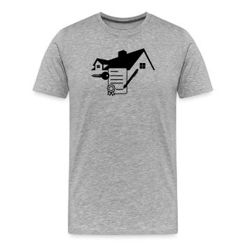 Signer le contrat de maison 1 - T-shirt bio Premium Homme - gris chiné - Devant - Damien (186cm)
