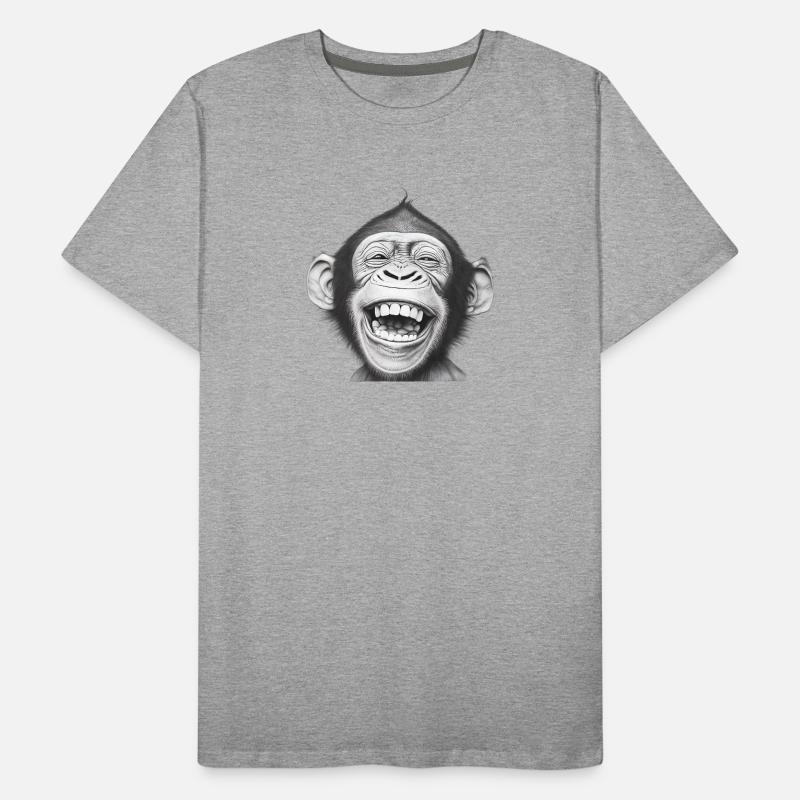 Laughing Monkey Black & White Men's Premium Organic T-Shirt