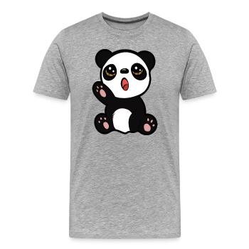 Baby Panda - Männer Premium Bio T-Shirt - Grau meliert - Vorne - Damien (186cm)
