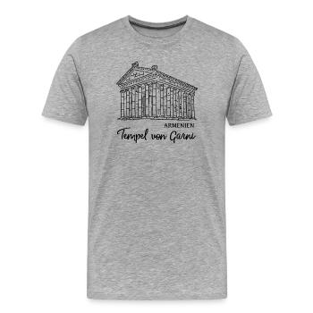Armenien, Tempel von Garni - Männer Premium Bio T-Shirt - Grau meliert - Vorne - Damien (186cm)